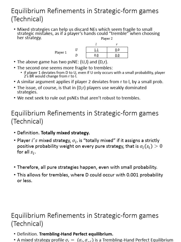 Game Theory Slides Chapter 5x4trembling Hand Perfect Equilibrium FMG ...