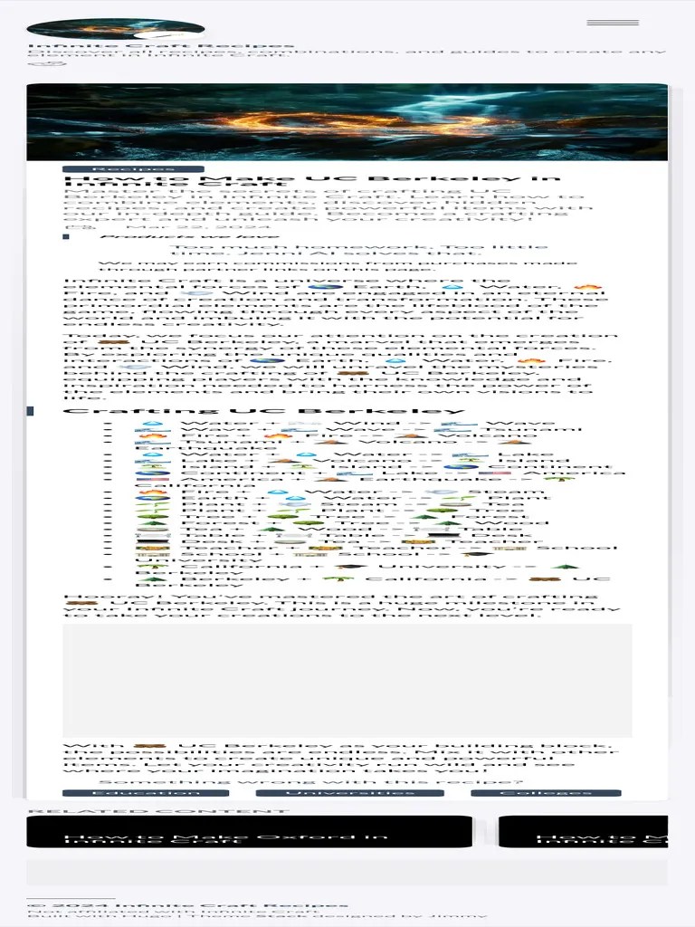 How To Make UC Berkeley In Infinite Craft | PDF