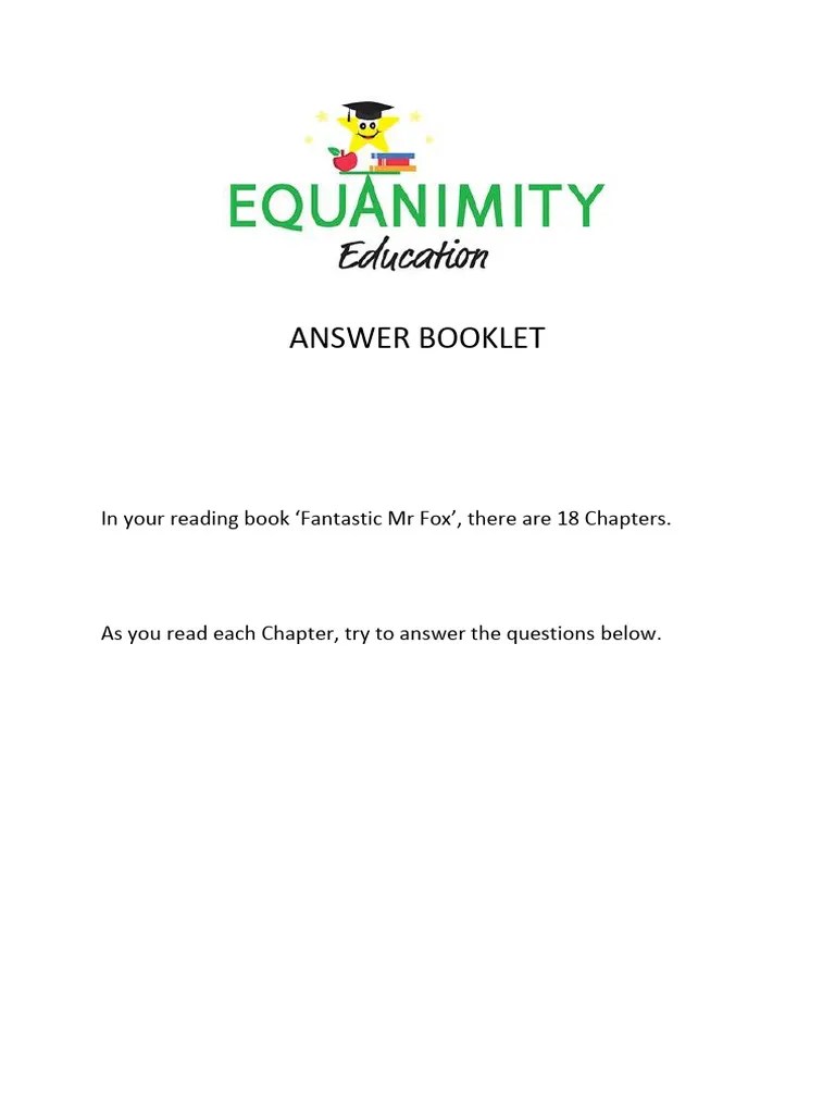 Fantastic-mr-fox-questions-and-answer-booklet-v2 | PDF