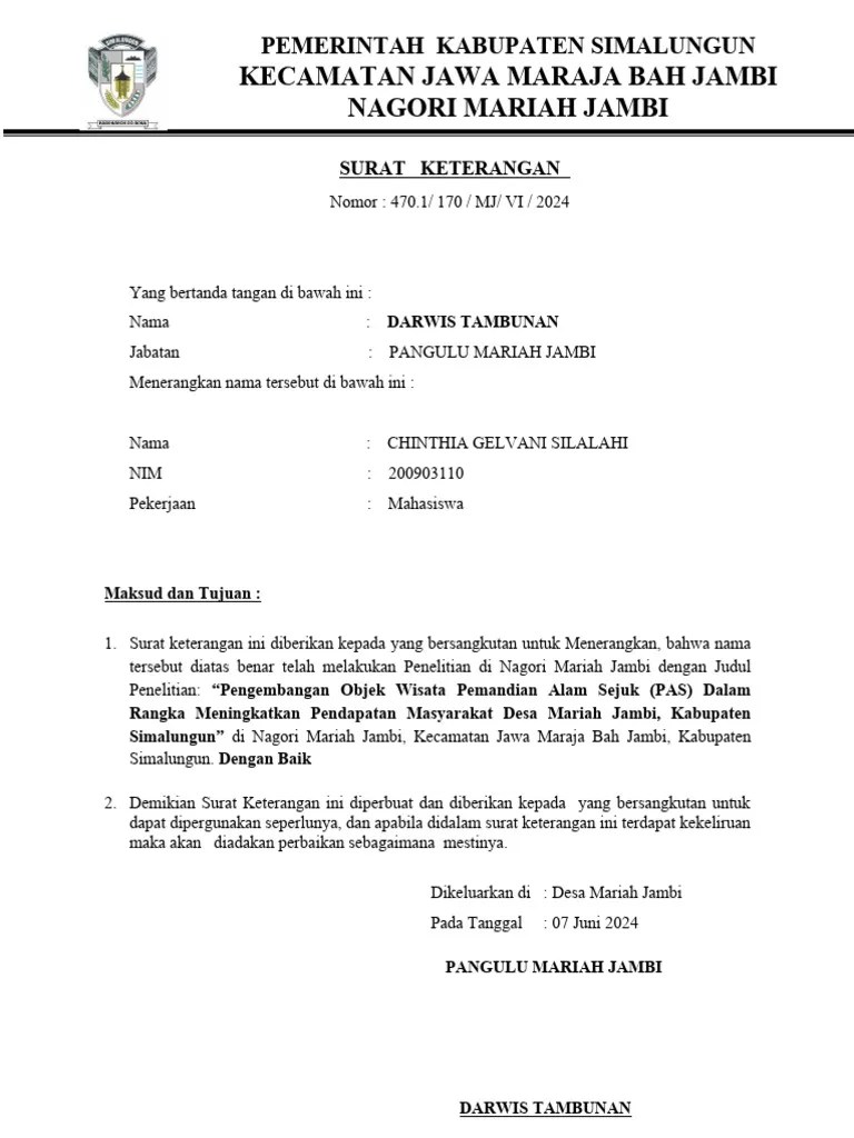 SURAT_KETERANGAN. MAHASISWA | PDF