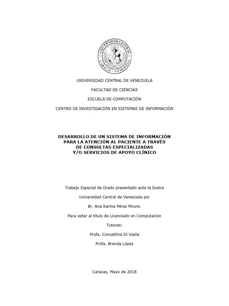 Desarrollo De Un Sistema De Información Para La Atención Al Paciente A ...