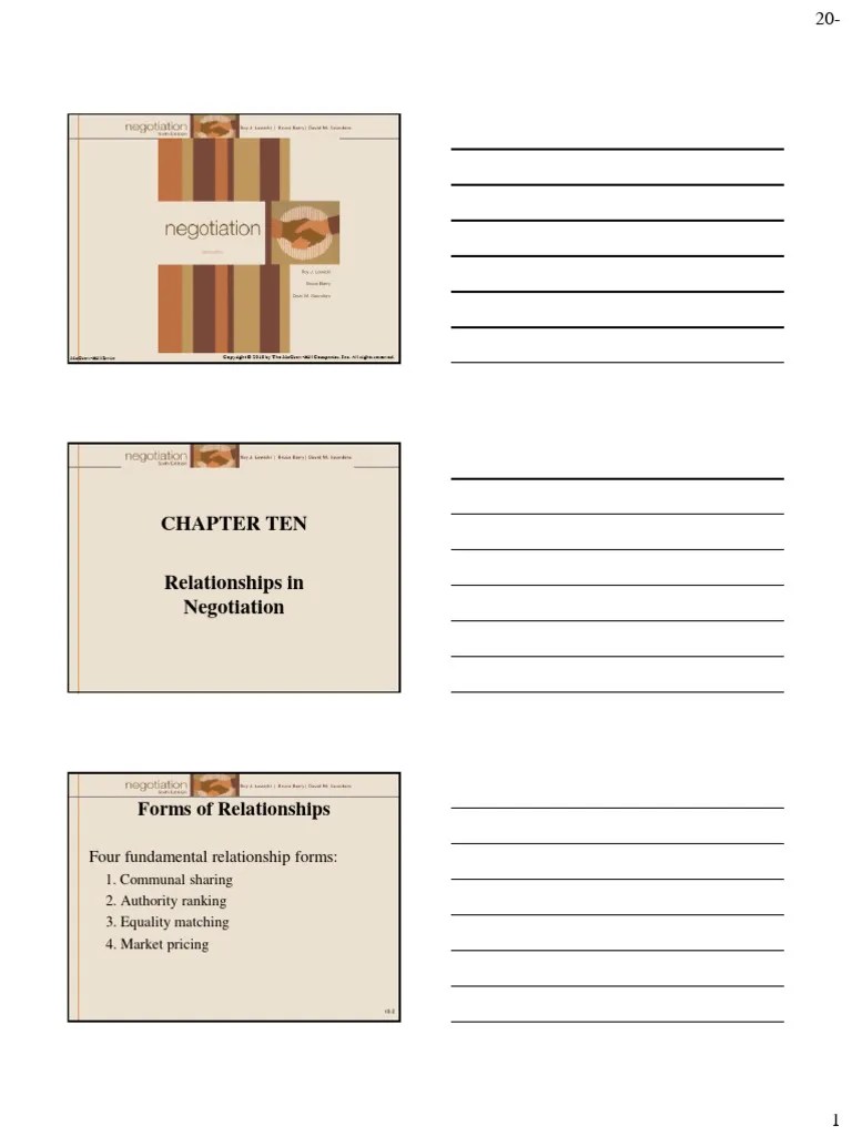 Chap009_Relationships_in_Negotiation | PDF | Negotiation | Market (Economics)