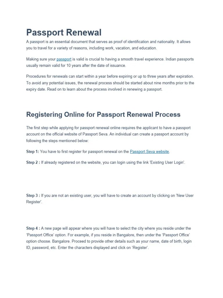 Passport Renewal | PDF | Passport | Identity Document