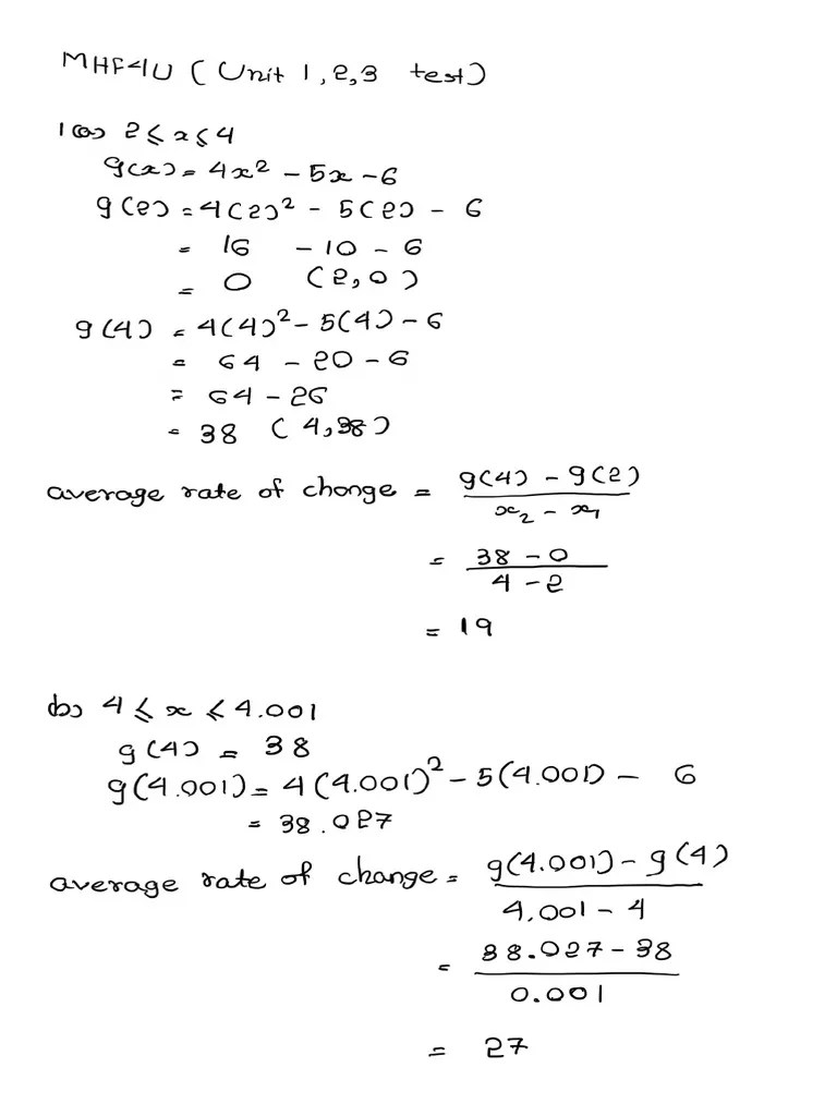 MHF4U (Unit 1,2,3 Test) | PDF