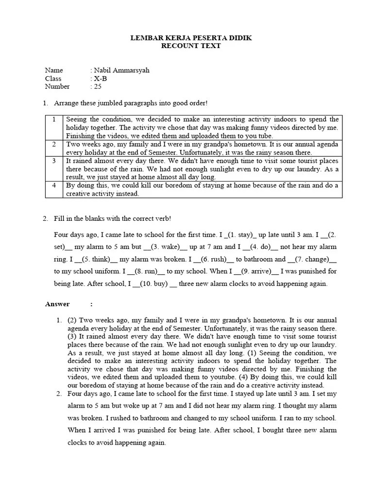 LKPD Recount Text Nabil Ammarsyah XB25 | PDF