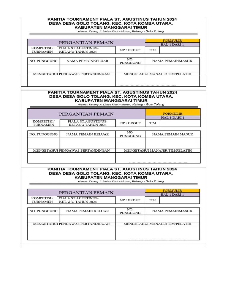 Format Pergantian Pemain | PDF | Olahraga & Rekreasi