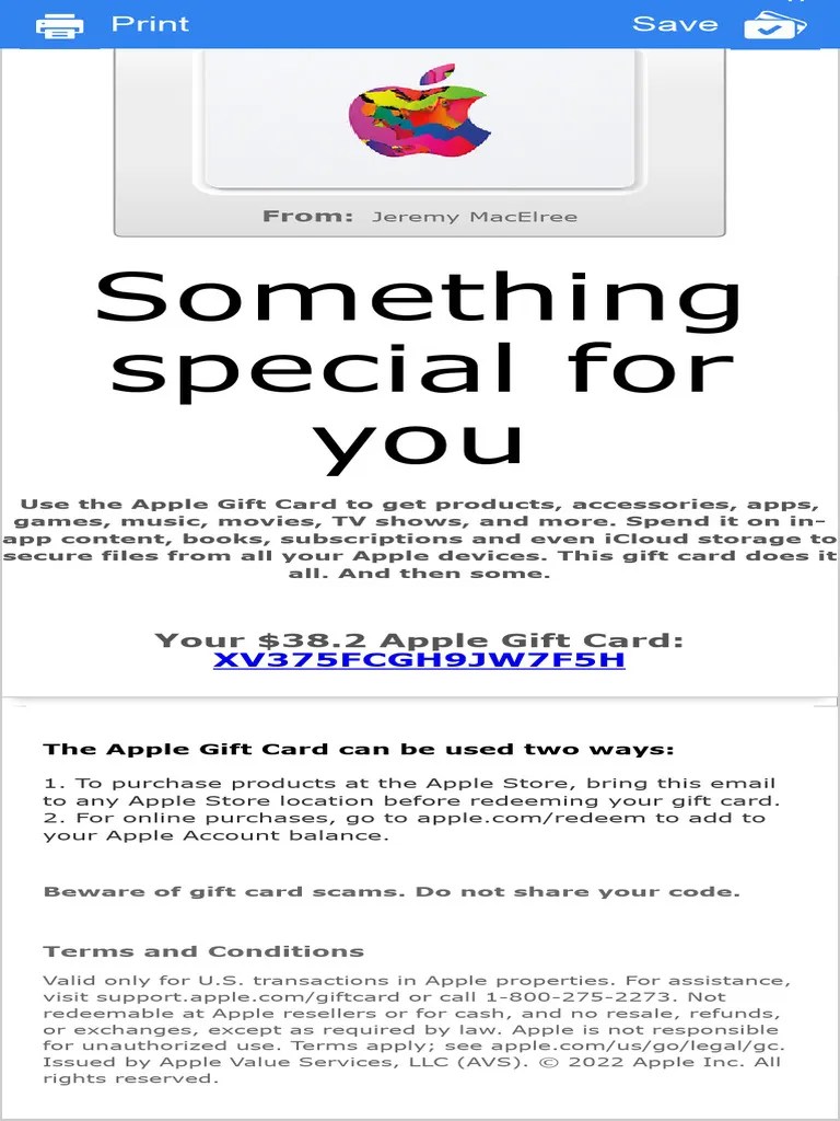 Your Apple EGift Card | PDF
