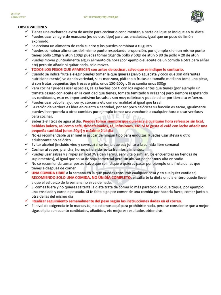 Planificación Alimentación 5 | PDF | Vegetales | Ensalada