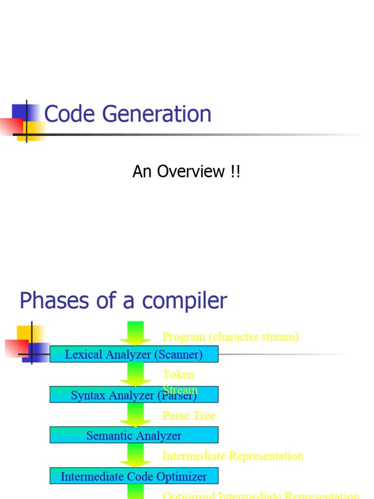 Lec 12 Code Generator Pdf Parsing Assembly Language
