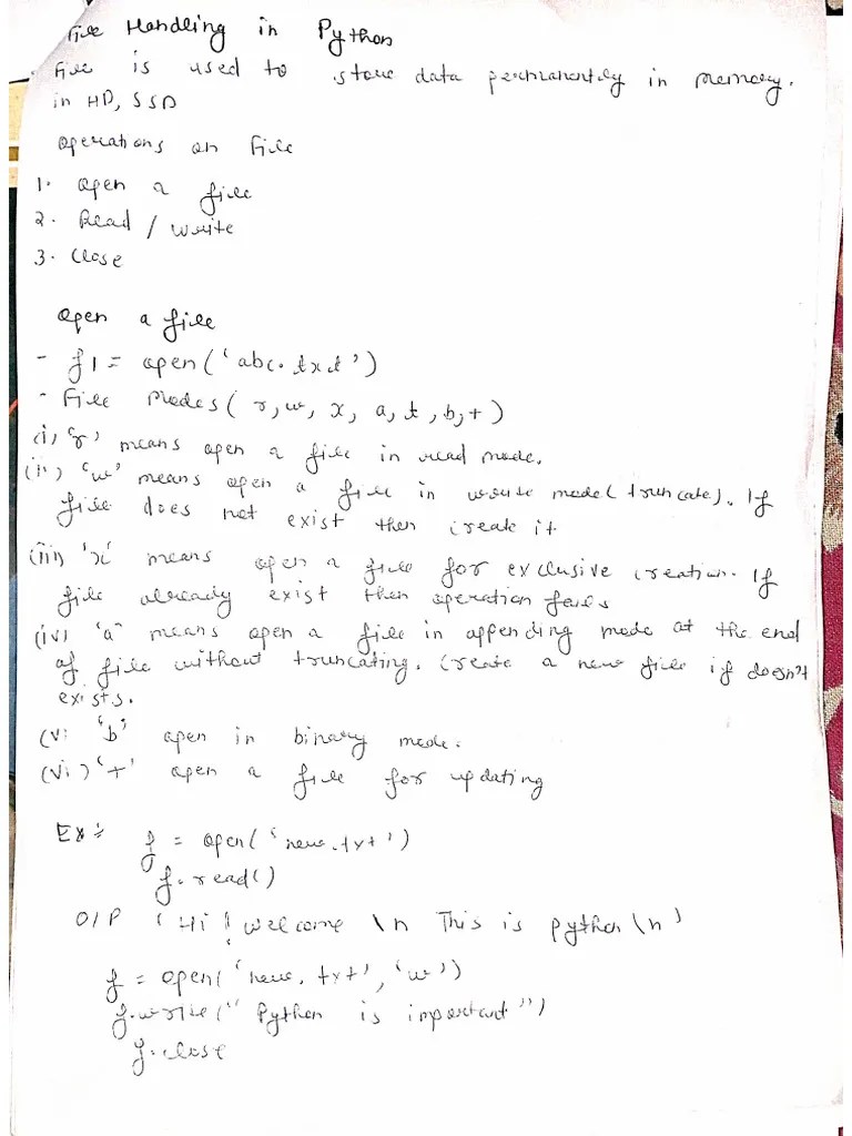 Programming In Python Notes | PDF