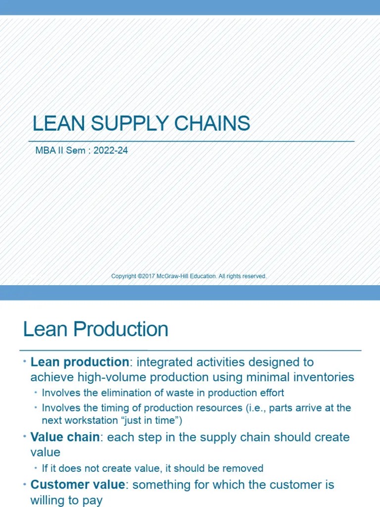 Lean Supply Chain | PDF | Lean Manufacturing | Supply Chain