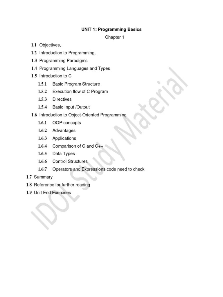Object Oriented Programming F.Y. MCA Semester I | PDF | Computer ...