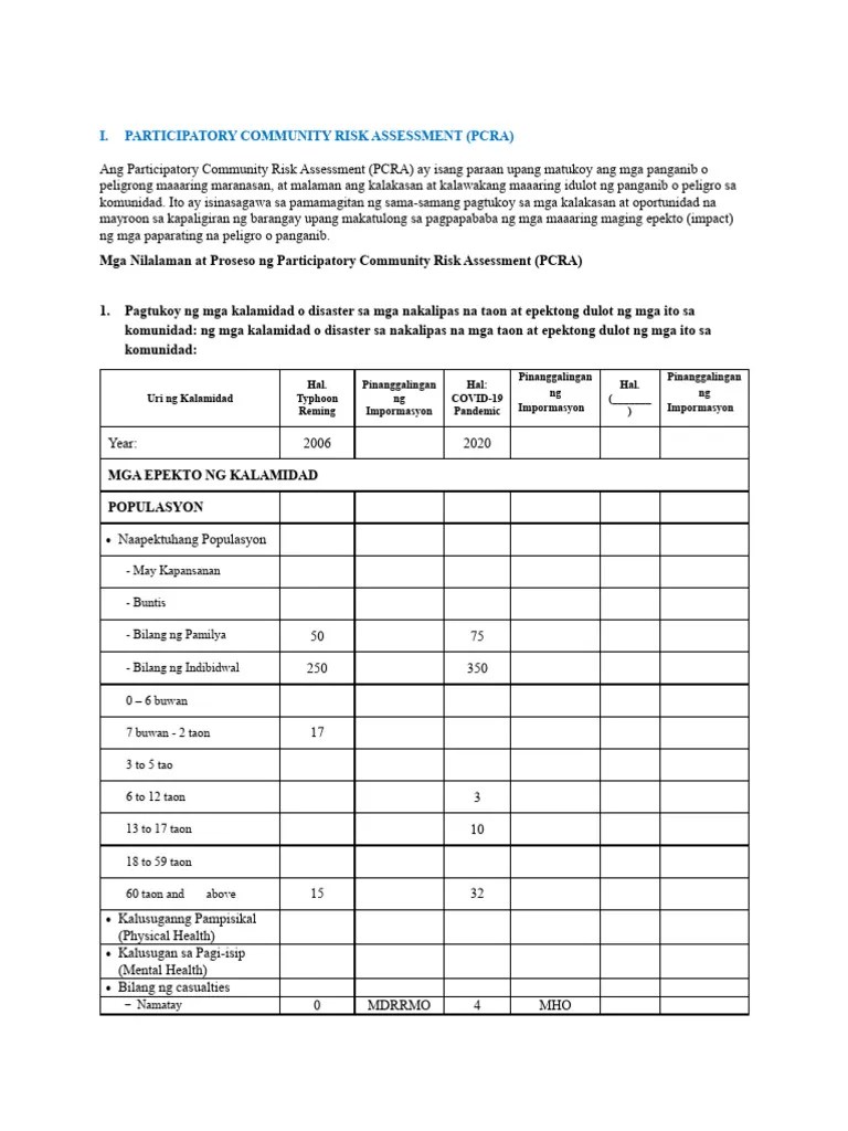 Community Risk Assessment | PDF