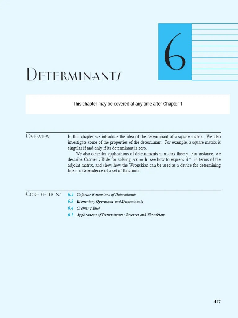 Ch06 Introduction To Linear Algebra 5th Edition | PDF | Determinant | Matrix (Mathematics)