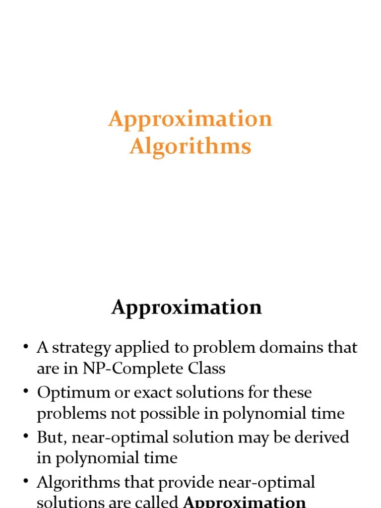 17 Approximation Algorithms | PDF | Time Complexity | Computational ...