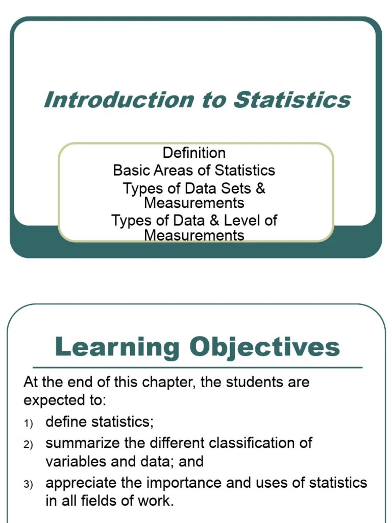 0. Introduction To Statistics | Download Free PDF | Statistics | Level ...