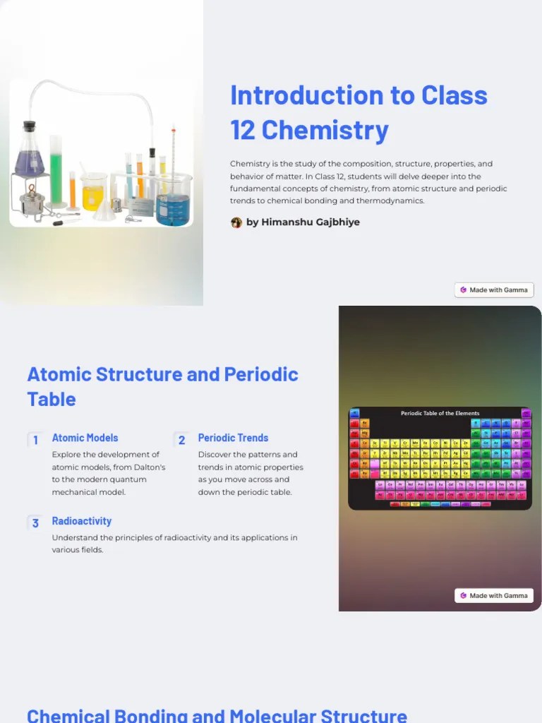 Introduction To Class 12 Chemistry | PDF | Chemistry | Chemical Bond