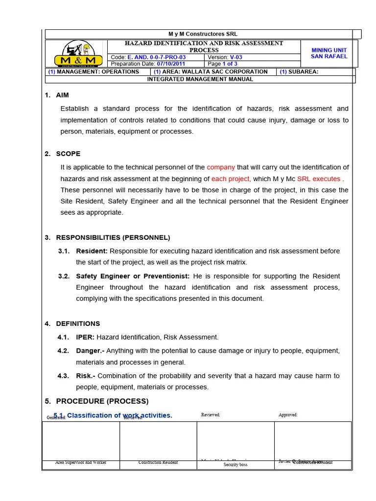 Hazard Identification Process Risk Assessment | PDF | Risk | Risk ...