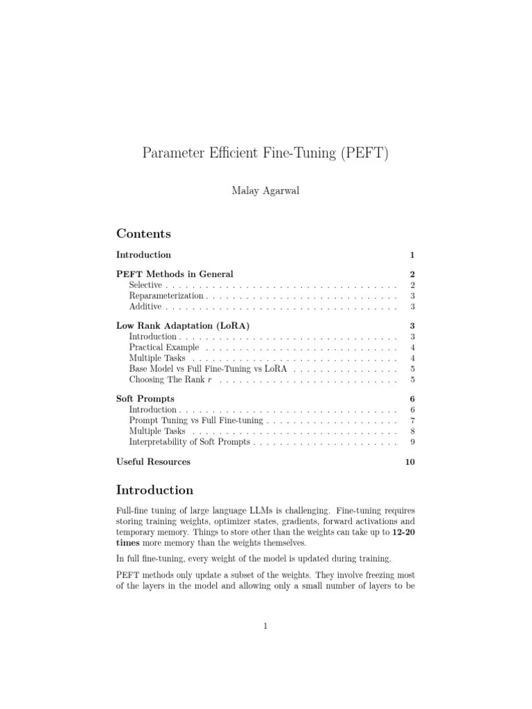 Parameter Efficient Fine-Tuning (PEFT) | PDF | Computer Science ...