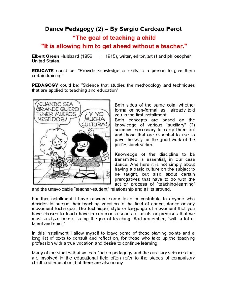 Dance Pedagogy | PDF | Pedagogy | Knowledge