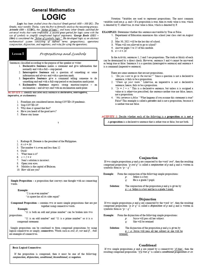 G11 - Lecture In Logic | PDF | If And Only If | Logic