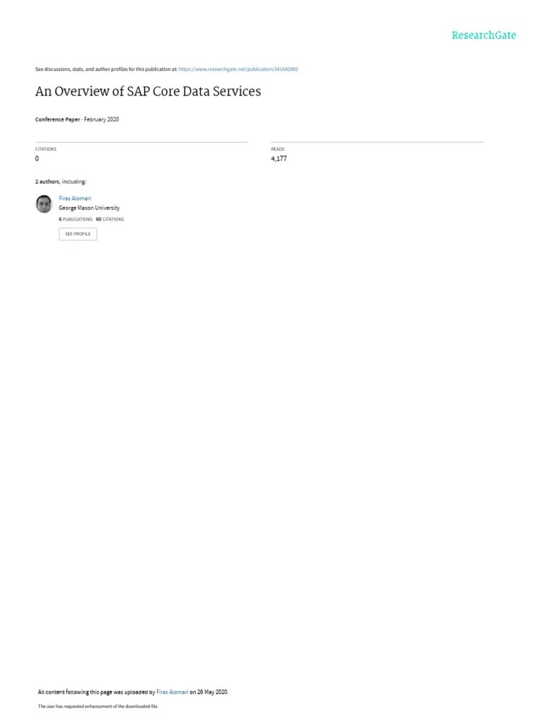 An Overview Of SAP Core Data Services | PDF | Databases | Sql