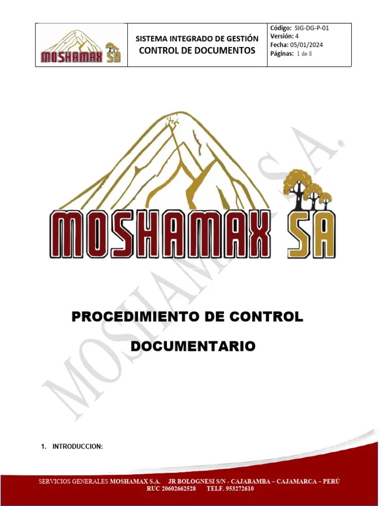 SIG-DG-P-01 Procedimiento Control De Documentos | PDF | Business ...