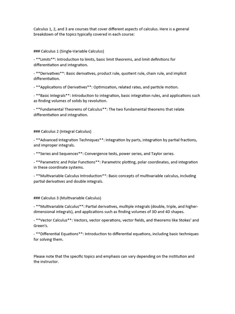 Calculus 1, 2, 3 | Download Free PDF | Multivariable Calculus | Integral