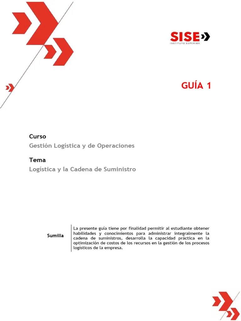 Guía 1 - Logística Y La Cadena De Suministro | PDF | Logística | Cadena ...