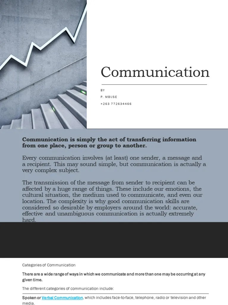 Communication Presentation | PDF | Communication | Nonverbal Communication