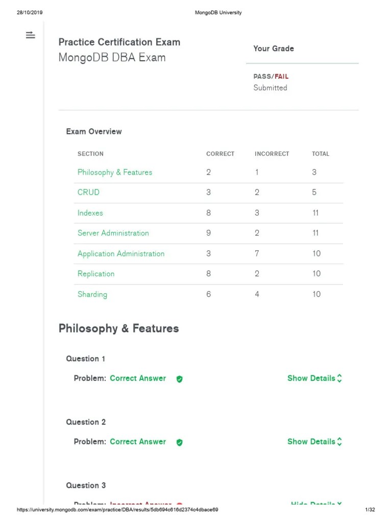 MongoDB University - PreExamDBA2 | PDF | Mongo Db | Data Management ...