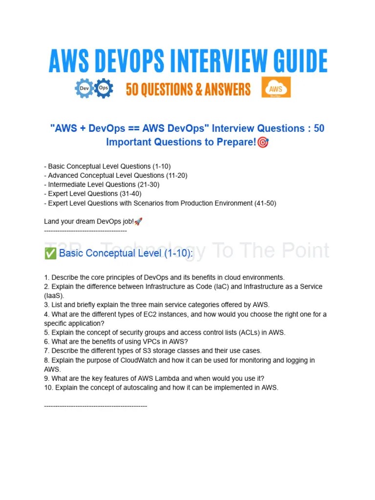 AWS DevOps Interview Questions - Quick Guide (W) | PDF | Amazon Web ...