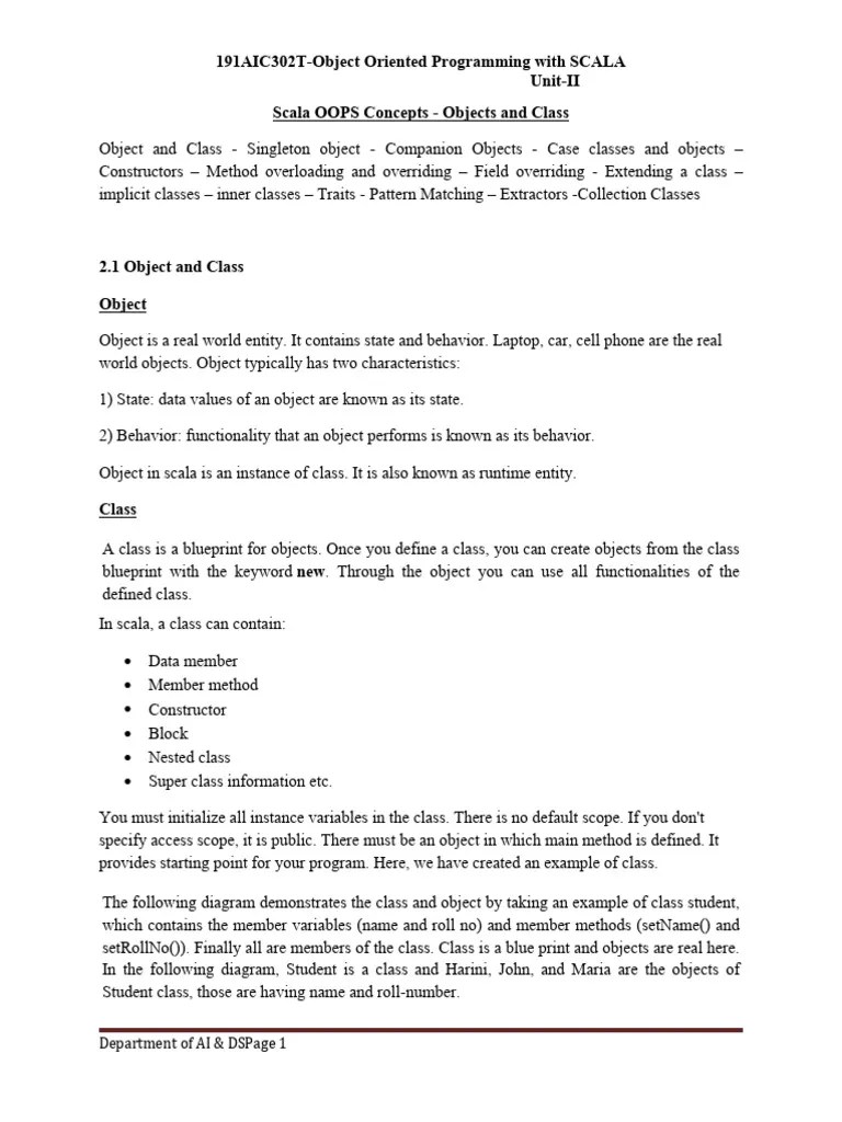 Scala Unit 2 | PDF | Scala (Programming Language) | Method (Computer ...