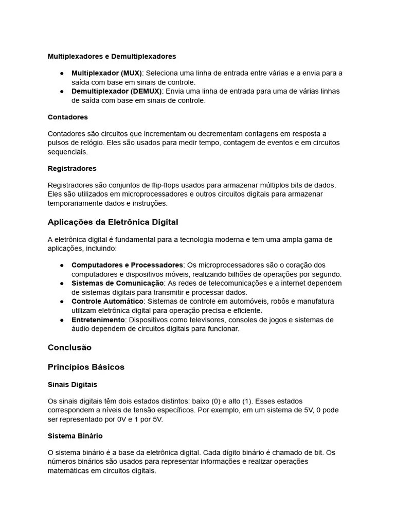 Fundamentos Da Eletrônica Digital - Conceitos E Aplicações | PDF ...