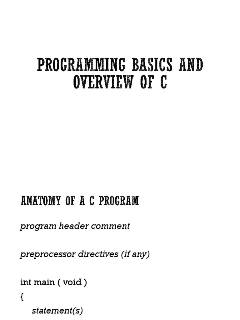 5-programming-basics-and-overview-of-c | PDF | Integer (Computer ...