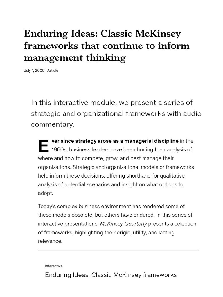 McKinsey (1) | Download Free PDF | Mc Kinsey & Company | Strategic ...