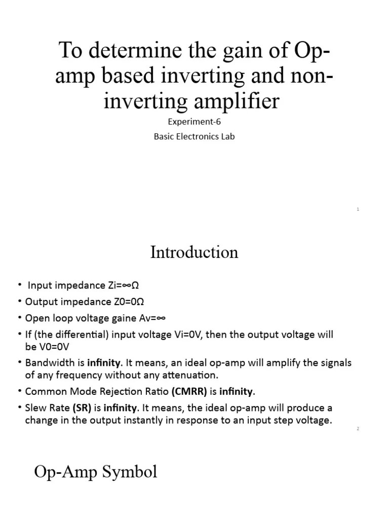 Experiment 6 Inverting And Non-Inverting Amplifier | PDF | Operational ...