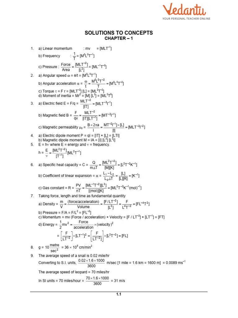 HC Verma Solutions Class 11 Physics Chapter 1 - Introduction To Physics ...