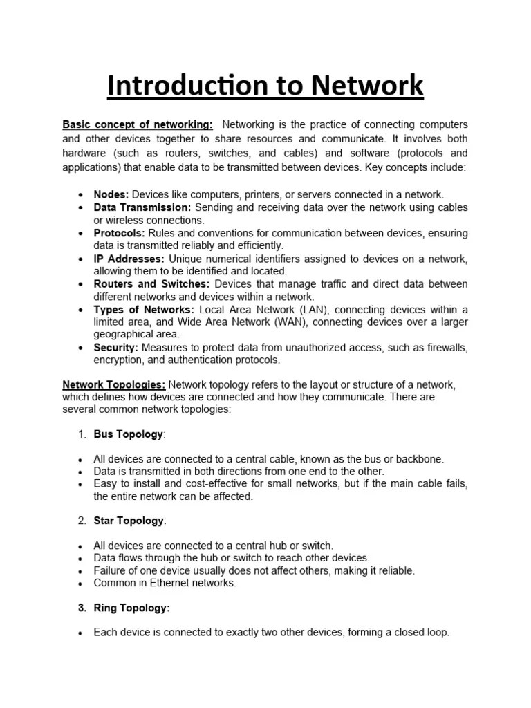 Introduction To Network | PDF | Computer Network | Port (Computer ...