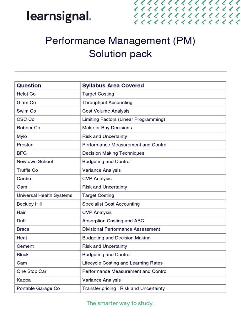 Acca PM Solution GM | PDF | Business | Business Economics
