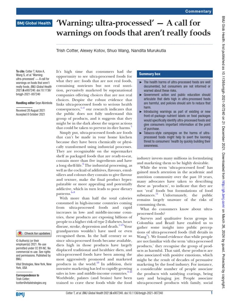 Ultra-processed Foods | PDF | Brand | Convenience Food