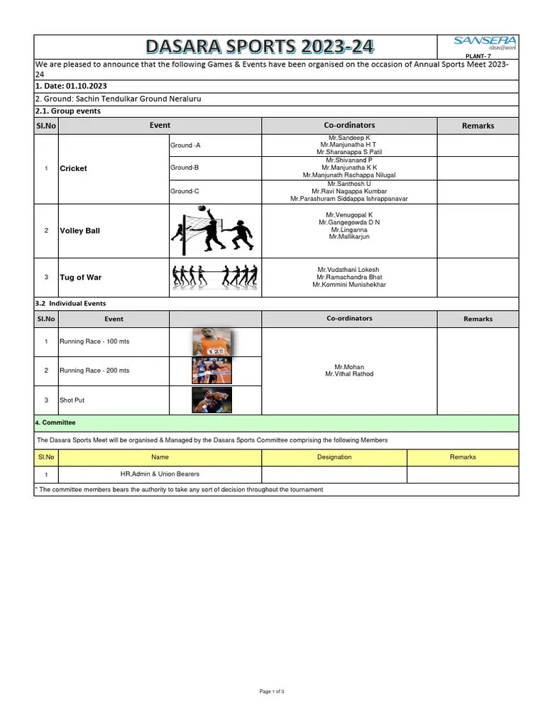 1. Dasara Sports Rules Of 2024 English | Download Free PDF | Bowling (Cricket) | Sports