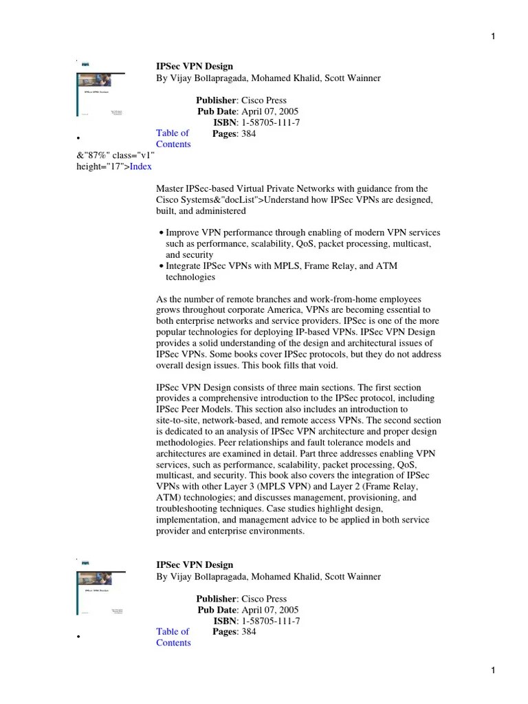 Ipsec-vpn-design | PDF | Virtual Private Network | Public Key Cryptography