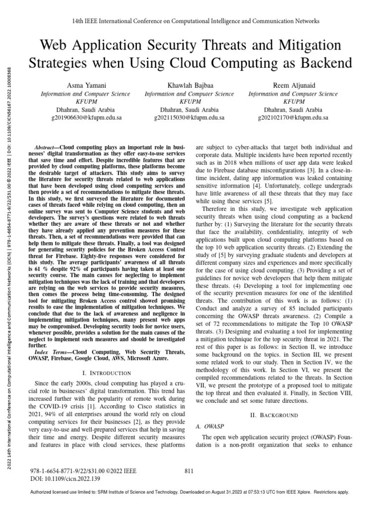 Web Application Security Threats And Mitigation Strategies When Using ...