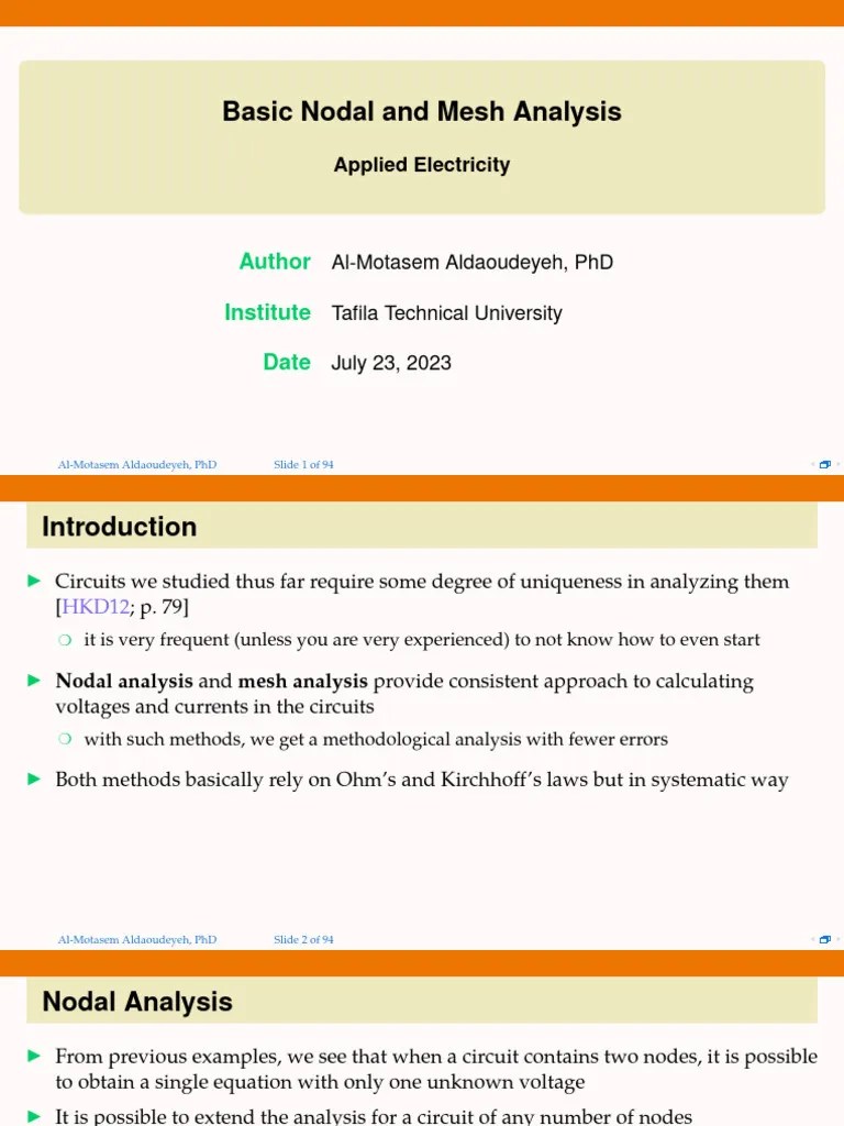 Chapter 2 - Basic Nodal And Mesh Analysis | PDF | Electrical Network ...