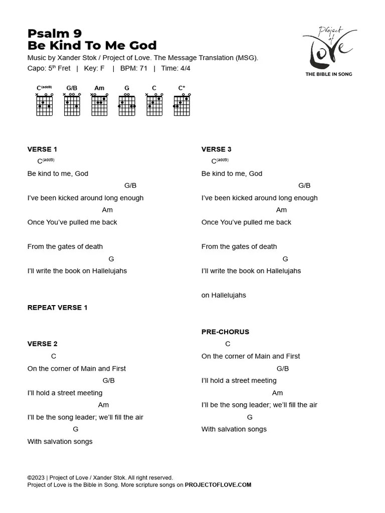 Psalm 9 - Chord Sheet | PDF | Song Structure | Ketuvim
