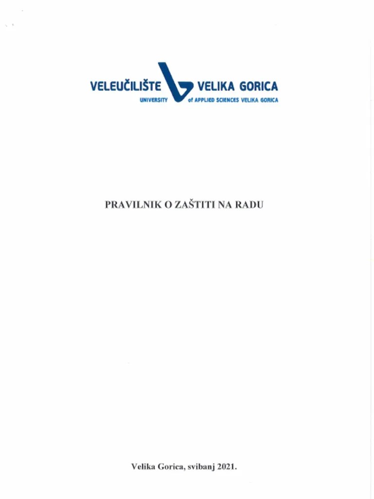 Pravilnik-o-zastiti-na-radu_VVG | PDF