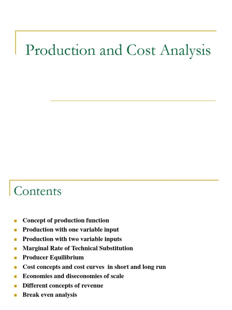 Module 3 - Production And Cost Analysis | PDF | Long Run And Short Run ...