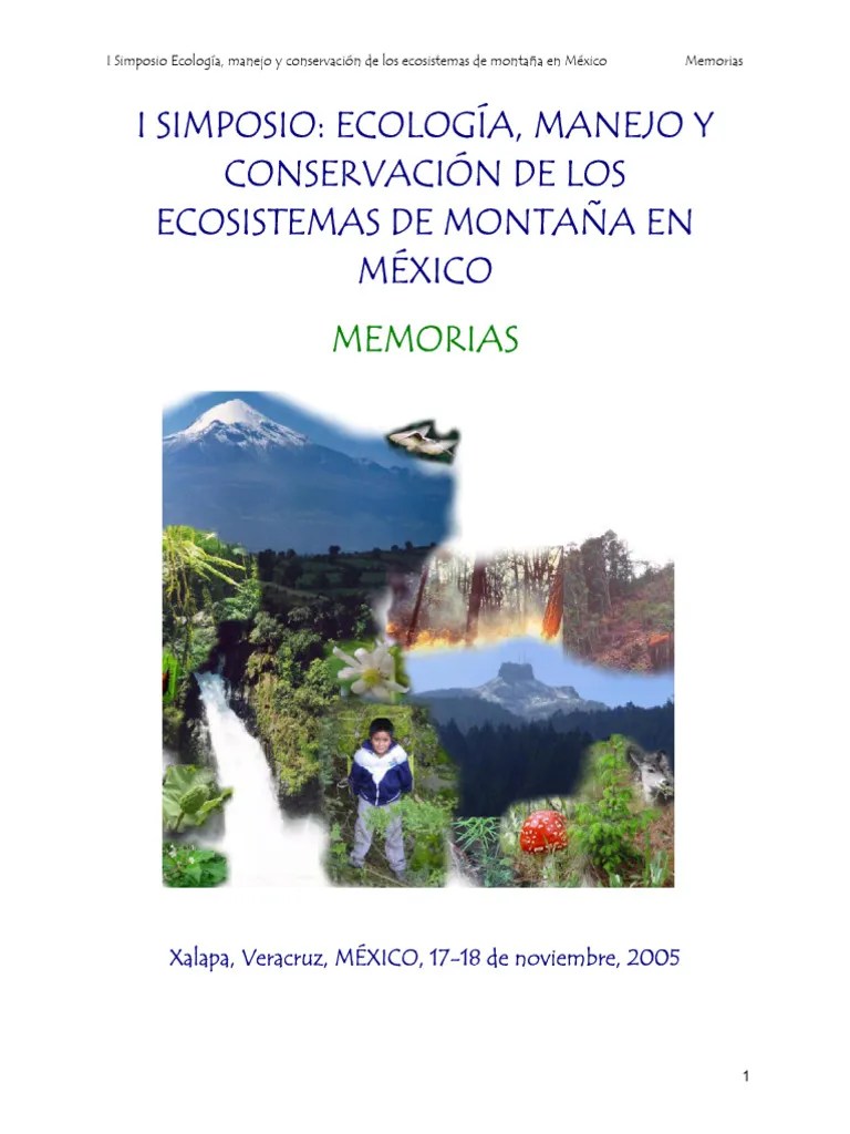 Simposio Ecologia Manejo Y Conservacion De Los Ecosistemas De La ...