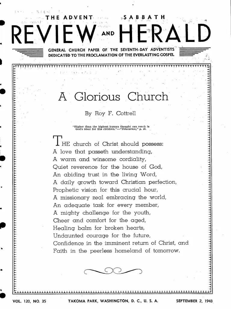Advent Review And Sabbath Herald - September 2, 1943 | PDF | Salvation | Jesus